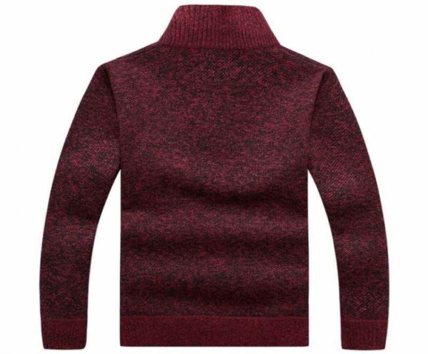 Autumn Men's Thick Warm Knitted Pullover Solid Long Sleeve Turtleneck Sweaters Half Zip Warm Fleece Winter Coat Comfy Clothing