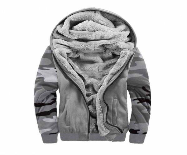 Winter New Men Hooded Jacket Camouflage Hoodies Sweatshirts Fashion Casual Warm Thick Fleece Zipper Jacket Sportswear Outwear